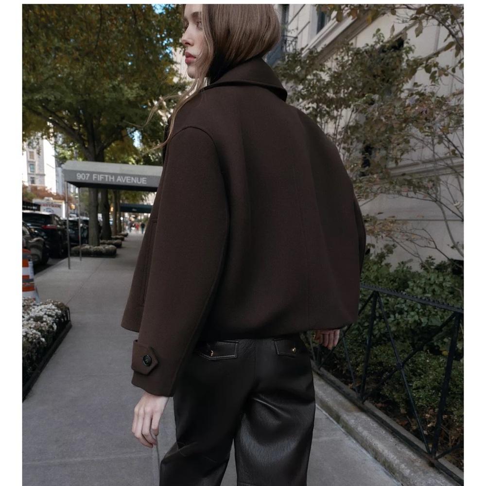 Zara Double-Breasted Short Coat - Picture 10 of 12